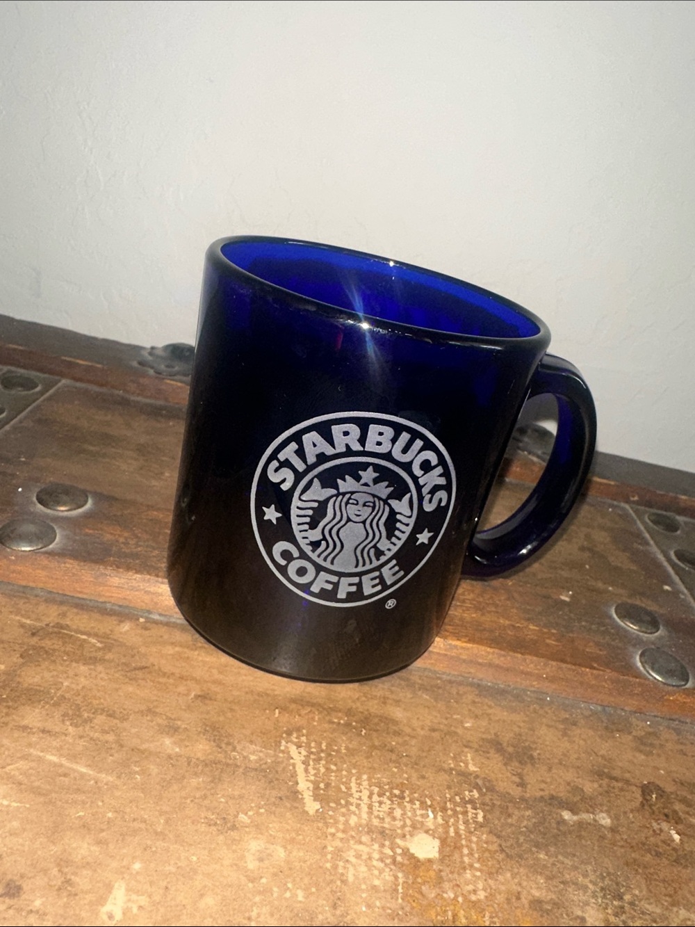 Starbucks Cobalt Blue Glass Logo Mug